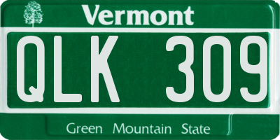 VT license plate QLK309