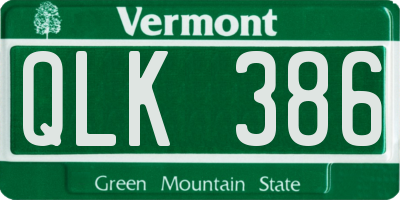 VT license plate QLK386