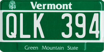 VT license plate QLK394