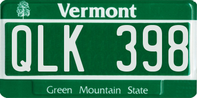 VT license plate QLK398