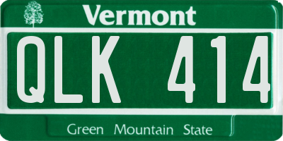 VT license plate QLK414