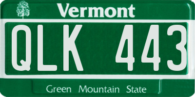 VT license plate QLK443
