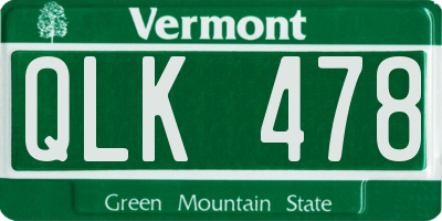 VT license plate QLK478