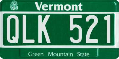 VT license plate QLK521