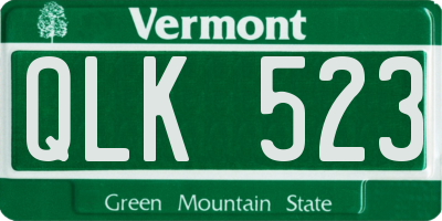 VT license plate QLK523