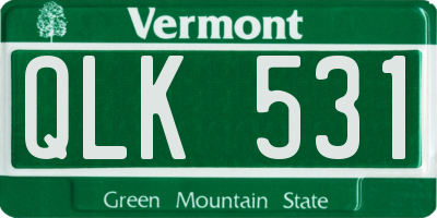VT license plate QLK531