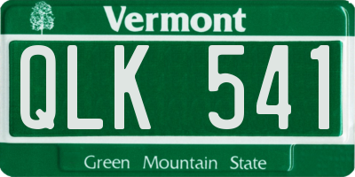 VT license plate QLK541