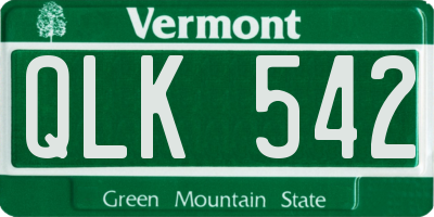 VT license plate QLK542