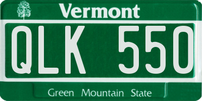VT license plate QLK550