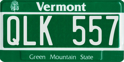 VT license plate QLK557