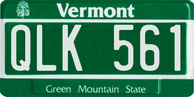 VT license plate QLK561