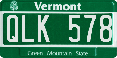 VT license plate QLK578