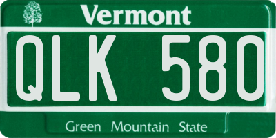 VT license plate QLK580