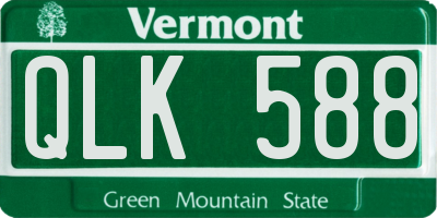VT license plate QLK588