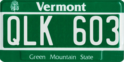 VT license plate QLK603