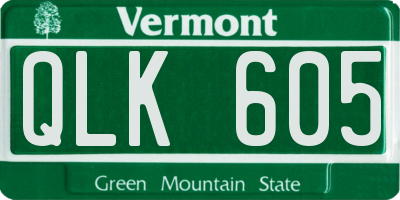 VT license plate QLK605