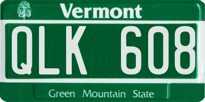VT license plate QLK608