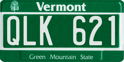 VT license plate QLK621