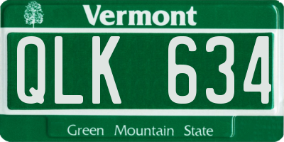 VT license plate QLK634