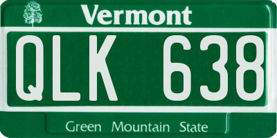 VT license plate QLK638