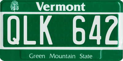VT license plate QLK642