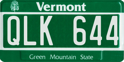 VT license plate QLK644