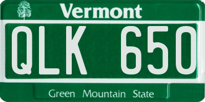 VT license plate QLK650