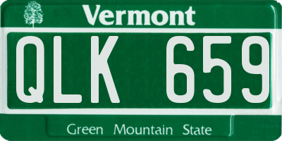 VT license plate QLK659