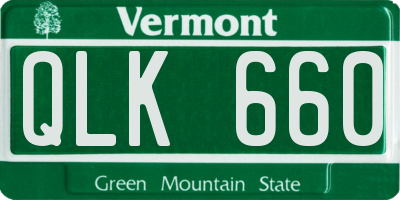 VT license plate QLK660