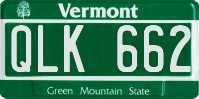VT license plate QLK662