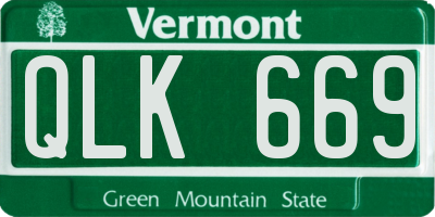 VT license plate QLK669