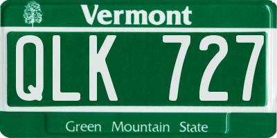 VT license plate QLK727