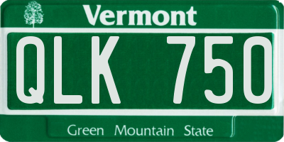 VT license plate QLK750