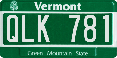 VT license plate QLK781