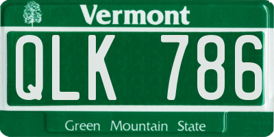 VT license plate QLK786