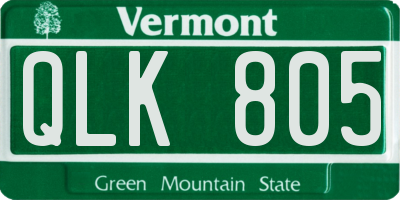 VT license plate QLK805