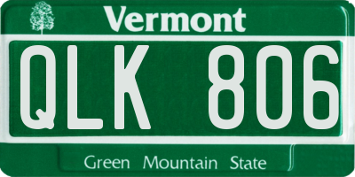 VT license plate QLK806