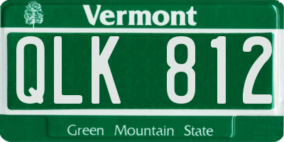 VT license plate QLK812