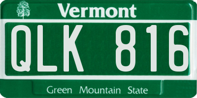 VT license plate QLK816