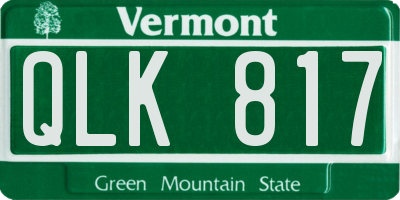 VT license plate QLK817