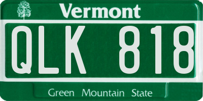 VT license plate QLK818