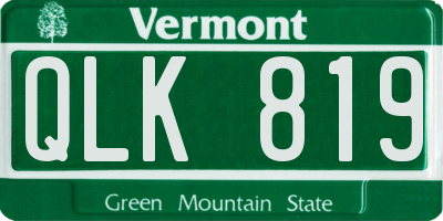 VT license plate QLK819