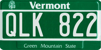 VT license plate QLK822