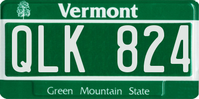 VT license plate QLK824