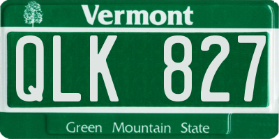 VT license plate QLK827