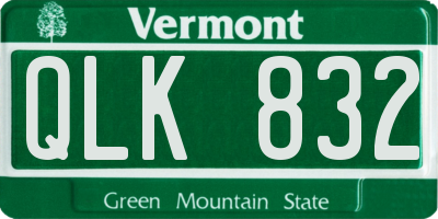 VT license plate QLK832
