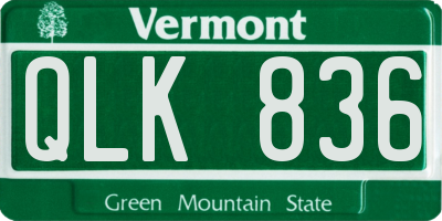 VT license plate QLK836