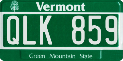 VT license plate QLK859