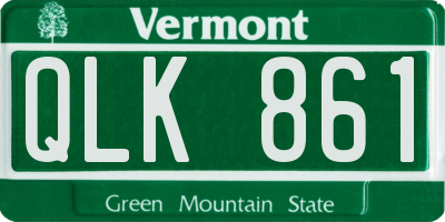 VT license plate QLK861