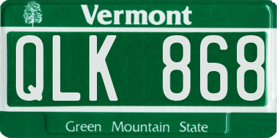 VT license plate QLK868